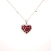 .76CT DIAMOND & AAA RUBY 18KT WHITE GOLD 3D BY THE YARD LOVE FLOATING PENDANT