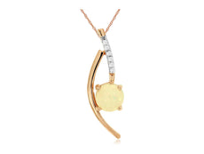 .90CT DIAMOND & AAA OPAL 14K WHITE & ROSE GOLD CRISS CROSS INFINITY LOVE PENDANT