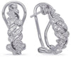 .27CT DIAMOND 14KT WHITE GOLD 3D MULTI LEAF FILIGREE CLIP ON HANGING EARRINGS