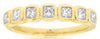 .50CT DIAMOND 14K YELLOW GOLD 3D CLASSIC PRINCESS 7 STONE BEZEL ANNIVERSARY RING