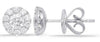 ESTATE .59CT DIAMOND 14KT WHITE GOLD 3D CLASSIC CLUSTER FLOWER STUD EARRINGS