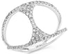 ESTATE .26CT DIAMOND 14KT WHITE GOLD 3D CLASSIC TRIANGULAR BAR LOVE RING