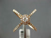 ESTATE LARGE .67CT DIAMOND 14KT ROSE GOLD ROUND HALO CRISS CROSS INFINITY RING