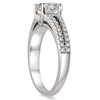 ESTATE 1.33CT DIAMOND 14KT WHITE GOLD 3D ROUND 2 ROW CLASSIC ENGAGEMENT RING