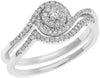 1.0CT DIAMOND 14KT WHITE GOLD DOUBLE SWIRL INFINITY ENGAGEMENT WEDDING RING SET
