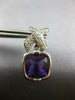 ESTATE LARGE 10.88CT DIAMOND & AAA AMETHYST 18K WHITE GOLD FUN HANGING EARRINGS