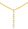 ESTATE .26CT DIAMOND 14KT YELLOW GOLD 3D CLASSIC BAGUETTE BAR LOVE NECKLACE