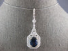 ESTATE LARGE 8.17CT DIAMOND & AAA SAPPHIRE 18K WHITE GOLD FLORAL HEXAGON PENDANT