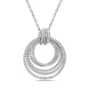 EXTRA LARGE 2.96CT DIAMOND 18KT WHITE GOLD MULTI CIRCULAR FUN FLOATING PENDANT