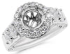 1.84CT DIAMOND 18K WHITE GOLD 3D OVAL & ROUND 4 PRONG SEMI MOUNT ENGAGEMENT RING