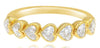 1.32CT DIAMOND 18KT YELLOW GOLD HEART SHAPE 7 STONE SEMI ETERNITY WEDDING RING