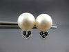 .37CT DIAMOND & AAA SAPPHIRE & AAA SOUTH SEA PEARL 14KT WHITE GOLD STUD EARRINGS