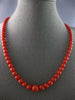 ANTIQUE LARGE & LONG AAA CORAL 14KT YELLOW GOLD GRADUATING LOVE NECKLACE #27556