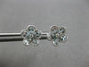 1.81CT DIAMOND & AAA AQUAMARINE 14KT WHITE GOLD PEAR SHAPE & ROUND STUD EARRINGS