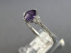 .90CT DIAMOND & AAA AMETHYST 14K WHITE GOLD CUSHION & ROUND FRIENDSHIP LOVE RING