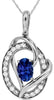 .67CT DIAMOND & AAA TANZANITE 14KT WHITE GOLD OVAL & ROUND HEART SHAPE PENDANT