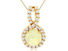 .70CT DIAMOND & AAA OPAL 14KT YELLOW GOLD ROUND HALO INFINITY FLOATING PENDANT
