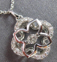 ESTATE .13CT DIAMOND 14KT WHITE GOLD DANCING FILIGREE FLORAL SQUARE FUN NECKLACE
