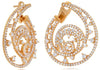 LARGE 2.70CT DIAMOND 18KT ROSE GOLD MULTI ROW CIRCULAR SIDE WAY HANGING EARRINGS