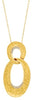 ESTATE .15CT DIAMOND 18KT YELLOW GOLD 3D DOUBLE OVAL LOVE KNOT FLOATING PENDANT