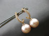LARGE .48CT DIAMOND & AAA PINK SOUTH SEA PEARL 18KT ROSE GOLD HANGING EARRINGS
