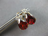 LARGE 3.30CT DIAMOND & AAA GARNET 14KT 2 TONE GOLD 3D PEAR SHAPE EARRINGS #27695