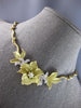 ANTIQUE LARGE .65CT DIAMOND 18KT 2 TONE GOLD HANDCRAFTED FLOWER NECKLACE #28049