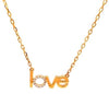 ESTATE .08CT DIAMOND 18KT YELLOW GOLD 3D CLASSIC LOVE NECKLACE