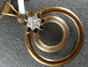 ESTATE .19CT DIAMOND 18KT ROSE GOLD 3D MATTE & SHINY FLOWER CIRCULAR FUN PENDANT