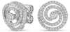 ESTATE .48CT DIAMOND 14KT WHITE GOLD 3D MULTI SWIRL CIRCULAR FUN STUD EARRINGS