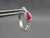 .80CT DIAMOND & AAA RUBY 14KT WHITE GOLD PEAR SHAPE & ROUND HUGGIE HOOP EARRINGS