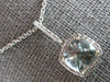 1.56CT DIAMOND & AAA GREEN AMETHYST 14K WHITE GOLD CUSHION HALO FLOATING PENDANT