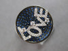 ESTATE LARGE 1.41CT DIAMOND & AAA SAPPHIRE 14KT WHITE GOLD 3D CIRCULAR LOVE RING