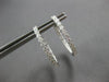 ESTATE 1CT DIAMOND 18K WHITE GOLD 3D ROUND INSIDE OUT OVAL HOOP HANGING EARRINGS