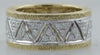 WIDE .83CT DIAMOND 18KT 2 TONE GOLD 3D MULTI TRIANGULAR WEDDING ANNIVERSARY RING