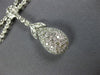 ESTATE LARGE 8.25CT DIAMOND 14KT WHITE GOLD FLOWER TEAR DROP CLEOPATRA NECKLACE