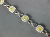 4.69CT WHITE & FANCY YELLOW DIAMOND 18K 2 TONE GOLD CUSHION HALO TENNIS BRACELET