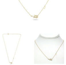 .15CT DIAMOND 14KT YELLOW GOLD 3D GUITAR & MUSIC NOTE BY THE YARD FUN NECKLACE