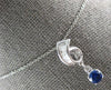 ESTATE 2.05CT DIAMOND & AAA SAPPHIRE 14KT WHITE GOLD SOLITAIRE FLOATING PENDANT