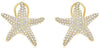 ESTATE LARGE 1.07CT DIAMOND 14KT YELLOW GOLD 3D STARFISH CLIP ON EARRINGS