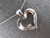 .20CT DIAMOND 14KT WHITE GOLD 3D 2 STONE OPEN HEART LOVE FLOATING PENDANT #27570