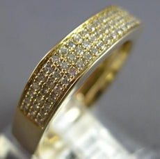 .35CT DIAMOND 14K YELLOW GOLD CLASSIC 3 ROW PAVE SQUARE WEDDING ANNIVERSARY RING