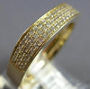 .35CT DIAMOND 14K YELLOW GOLD CLASSIC 3 ROW PAVE SQUARE WEDDING ANNIVERSARY RING