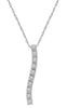 ESTATE .35CT DIAMOND 14KT WHITE GOLD 3D CLASSIC ROUND SWIRL BAR FUN PENDANT