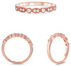 .17CT DIAMOND 14KT ROSE GOLD ROUND FILIGREE MULTI LEAF WEDDING ANNIVERSARY RING