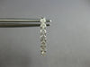 1.06CT DIAMOND 14K WHITE GOLD 3D CLASSIC INSIDE OUT OVAL HUGGIE HANGING EARRINGS