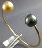 AAA TAHITIAN & GOLDEN SOUTH SEA PEARL 14KT YELLOW GOLD LOVE CUFF BANGLE BRACELET