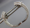 ANTIQUE .72 CTW HANGING 3D MOON SHAPE 14KT WHITE GOLD EARRINGS STUNNING!! #21750
