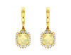 2.09CT DIAMOND & AAA OPAL 14KT YELLOW GOLD 3D ROUND BAGUETTE & CUSHION EARRINGS