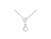 ESTATE .11CT DIAMOND 14KT WHITE GOLD 3D ROUND TEAR DROP FUN FLOATING PENDANT